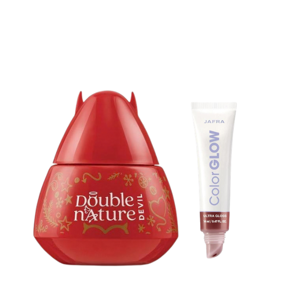 SET DOUBLE NATURE DEVIL ED NAVIDEÑA + ULTRA GLOSS CORAL SPARK